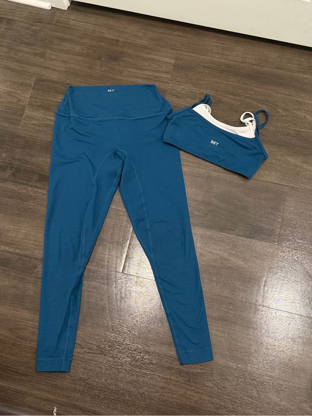 SET Active Teal High-Waist Leggings with Matching Sports Bra